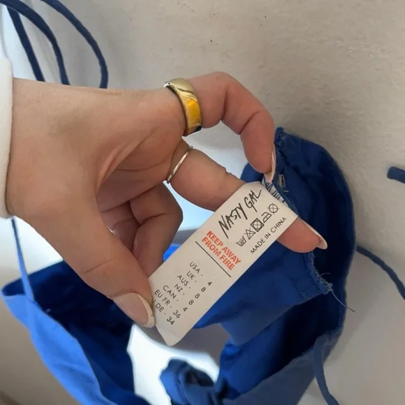 Nasty Gal Blue Tie-Front Bustier Crop Top - Picture 8 of 8